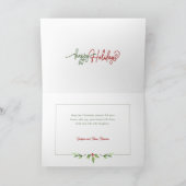 Cute Watercolor Holly Merry Christmas Multi Photo Feestdagen Kaart (Binnen)