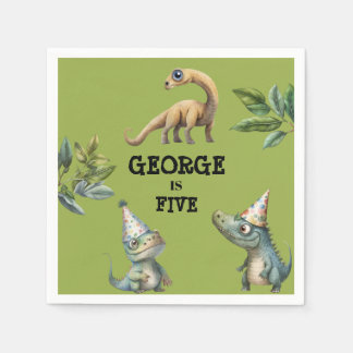 Cute Watercolor Kids Dinosaur Theme Paper Napkin Servet