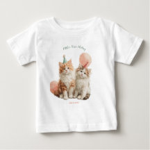 Cute Watercolor Kitten Pawty Cat Verjaardag