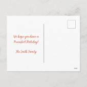 Cute Watercolor Kitten Prettig Kerstfeest Feestdagenkaart (Achterkant)