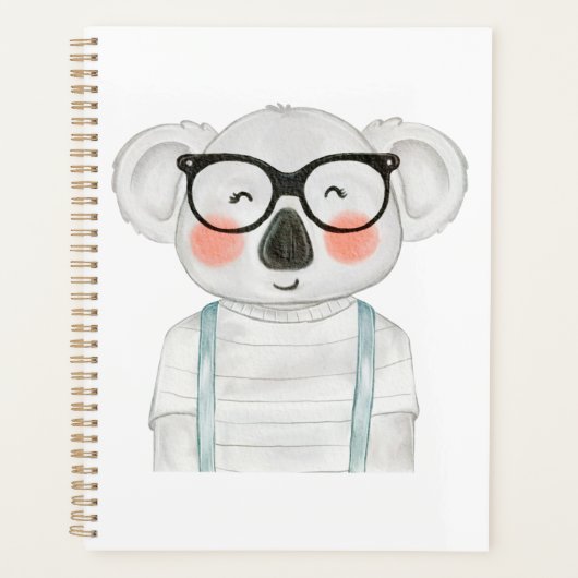 Cute Watercolor Koala with Glasses (Devant)