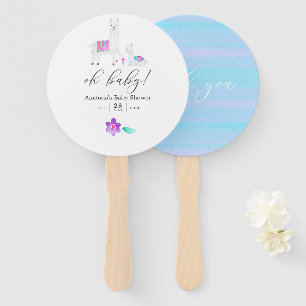 Cute Watercolor Lama thema Baby Shower Handwaaier