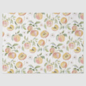 Cute Watercolor Leafy Peach Botanical Tissuepapier (Voorkant)