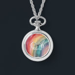 Cute Watercolor Personalized Rainbow Necklace<br><div class="desc">Brighten your look with these cute watercolor rainbow necklace,  featuring a soft,  hand-painted design. Personalize them with your name or monogram for a playful and stylish accessory that’s uniquely yours. A perfect gift for kids,  teens,  or anyone who loves color and custom flair!</div>