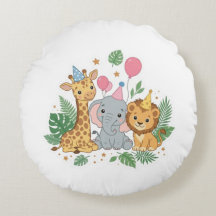 Cute Watercolor Safari Dieren Verjaardagsfeestje K