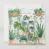 Cute Watercolor Script Botanical Houseplant Bedankkaart (Voorkant)