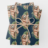 Cute Watercolor Sloth & Tropical Feuille Motif (En situation)