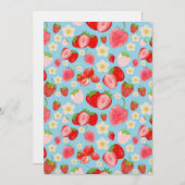 Cute Watercolor Strawberry Seamless Pattern Kaart (Voorkant / Achterkant)