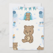 Cute Watercolor Teddy Bear Baby Shower Invitation (Dos)