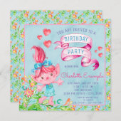 Cute Watercolor Troll Invitation de fête d'anniver (Devant / Derrière)