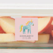 Cute Watercolor Unicorn Girl Name Labels (Aangebracht)
