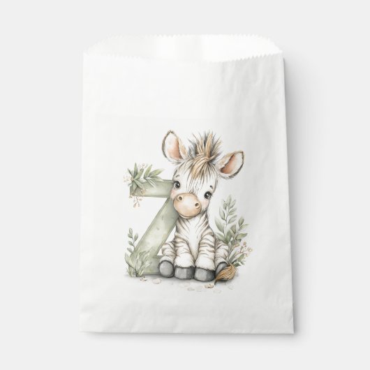 Cute watercolour baby animal alphabet Zebra Bedankzakje (Voorkant)