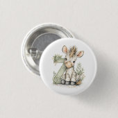 Cute watercolour baby animal alphabet Zebra Ronde Button 3,2 Cm (Voorkant /achterkant)