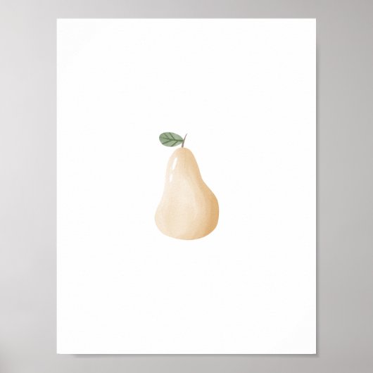 Cute Watercolour Pear Fruit Nursery Poster (Voorkant)