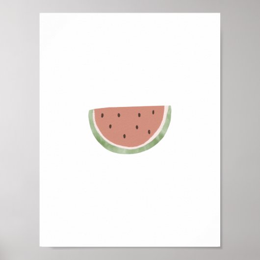 Cute Watercolour Watermelon Fruit Nursery Poster (Devant)