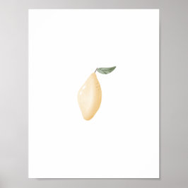 Cute Watercolour Yellow Lemon Fruit Nursery Poster