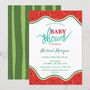 Cute Watermeloen Baby shower Kaart