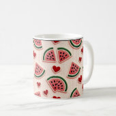 Cute Watermelon and Hearts Pattern Coffee Mug - Sw (Devant droit)