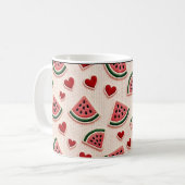 Cute Watermelon and Hearts Pattern Coffee Mug - Sw (Devant gauche)