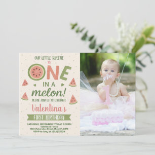 Cute Watermelon Anniversaire Fête Invitation pour 