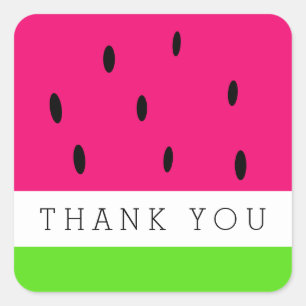 Cute Watermelon Bedankt Vierkante Sticker
