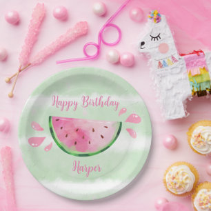Cute Watermelon Birthday Party Papieren Bordje