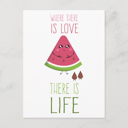 Cute Watermelon Briefkaart (Voorkant)