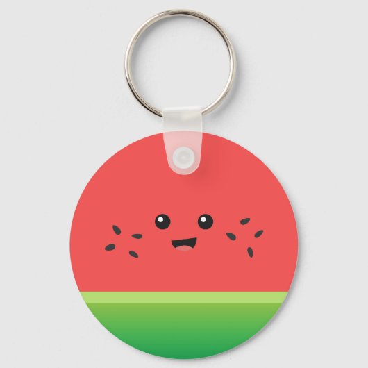 Cute Watermelon, Happy en Cheerful Sleutelhanger (Voorkant)