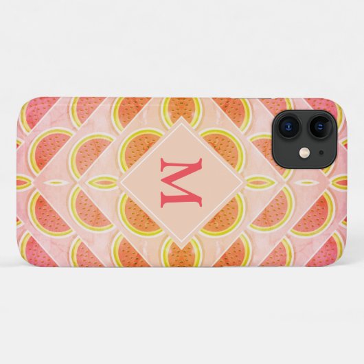 Cute WATERMELON Kaleidoscope MONOGRAM Case-Mate iPhone Case (Achterkant (horizontaal))