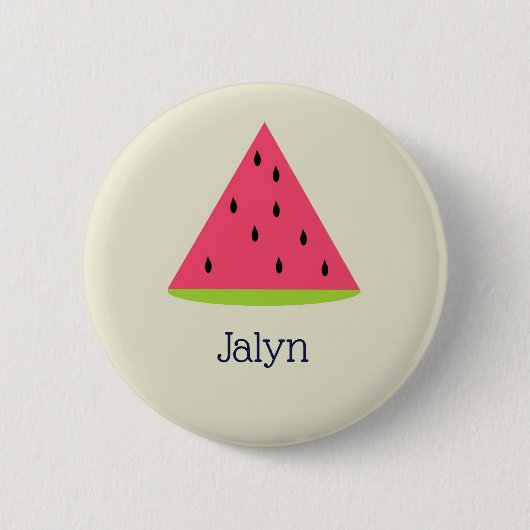 Cute Watermelon Name Button Sjabloon (Voorkant)