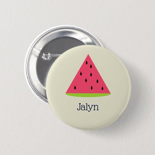 Cute Watermelon Name Button Sjabloon (Voorkant /achterkant)