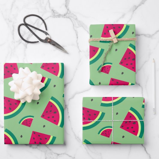 Cute Watermelon Pattern Inpakpapier Vel (Voorkant)
