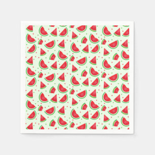 Cute Watermelon Pattern Melon Summer Light Green Servet