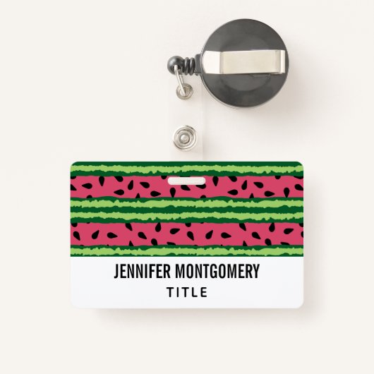 Cute Watermelon Pattern Pink & Green Badge (Achterkant met intrekbare)