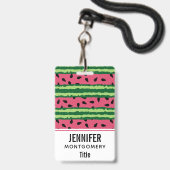 Cute Watermelon Pattern Pink & Green Badge (Back with Lanyard)