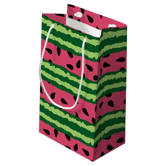 Cute Watermelon Pattern Pink & Green Bedankt Klein Cadeauzakje (Achterkant Gekanteld)