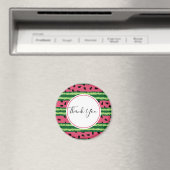 Cute Watermelon Pattern Pink & Green Bedankt Magneet (Insitu (Vaatwasser))