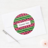 Cute Watermelon Pattern Pink & Green Bedankt Ronde Sticker (Envelop)