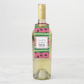 Cute Watermelon Pattern Pink & Green Birthday Flessenhanger (Op fles)