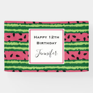 Cute Watermelon Pattern Pink & Green Birthday Spandoek