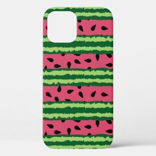 Cute Watermelon Pattern Pink & Green iPhone 12 Pro Hoesje