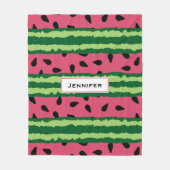 Cute Watermelon Pattern Pink & Green Fleece Deken (Voorkant)