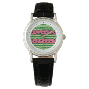 Cute Watermelon Pattern Pink & Green Horloge