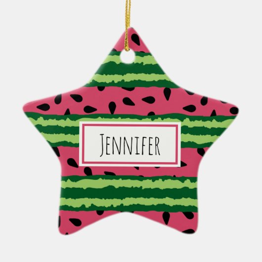 Cute Watermelon Pattern Pink & Green Keramisch Ornament (Voorkant)
