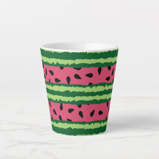 Cute Watermelon Pattern Pink & Green Latte Mok (Voorkant)