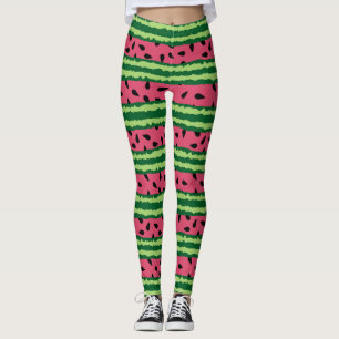 Cute Watermelon Pattern Pink & Green Leggings