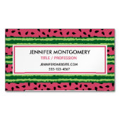 Cute Watermelon Pattern Pink & Green Magnetisch Visitekaartje (Voorkant)