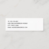 Cute Watermelon Pattern Pink & Green Mini Visitekaartje (Achterkant)