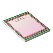 Cute Watermelon Pattern Pink & Green Notitieblok (Schuin)