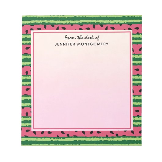 Cute Watermelon Pattern Pink & Green Notitieblok (Voorkant)